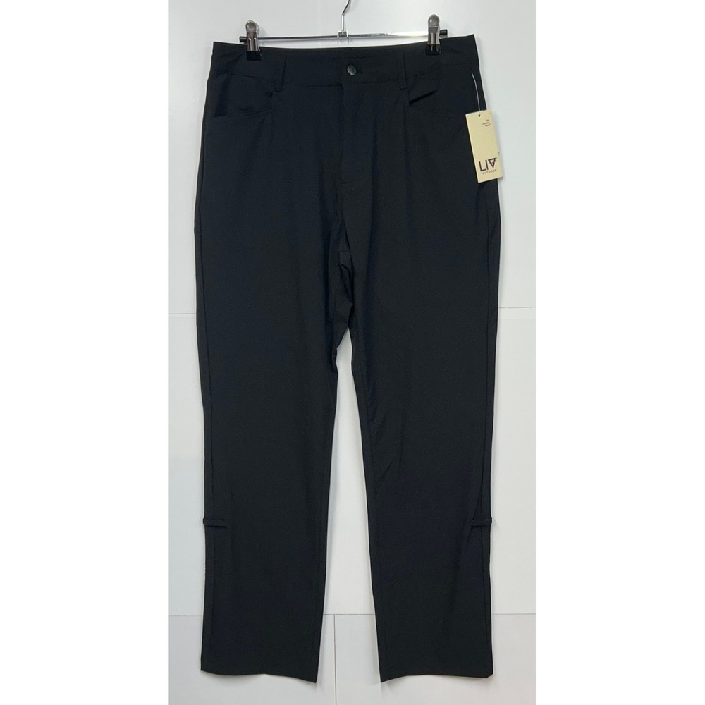 LIV Outdoor Poppy Roll Up Pant Womens Large Black Stretch Ripstop WS34090 NEW